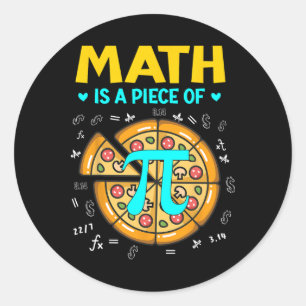 Pi Day 3.14 Math Is A Piece Of Pizza Bitcoin Start Classic Round Sticker