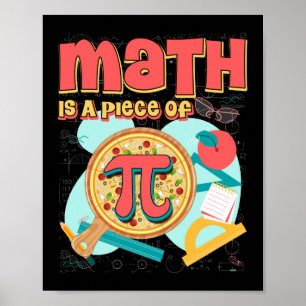 Pi day 3.14 Math Is A Piece Of Pizza Poster