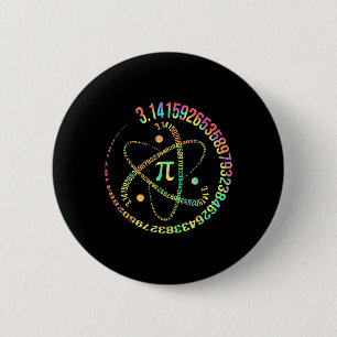 Pi Day 3.14 Spiral Pi Number Math Teacher Women Ki 6 Cm Round Badge