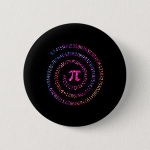 Pi Day 3.14 Spiral Pi Numbers Math Teacher Women K 6 Cm Round Badge