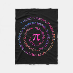 Pi Day 3.14 Spiral Pi Numbers Math Teacher Women K Fleece Blanket
