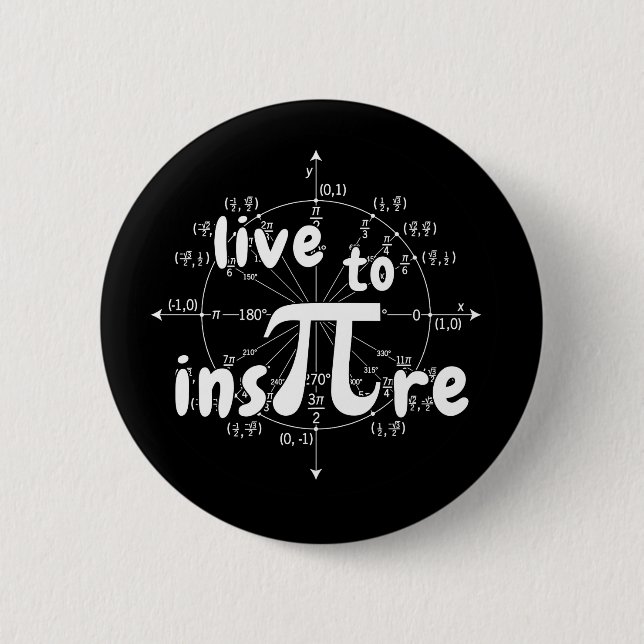 Pi day 6 cm round badge (Front)