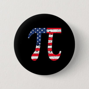 Pi Day American Flag Patriotic Math Nerd 3.14 Funn 6 Cm Round Badge
