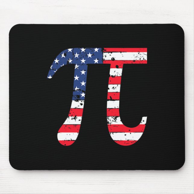Pi Day American Flag Patriotic Math Nerd 3.14 Funn Mouse Pad (Front)