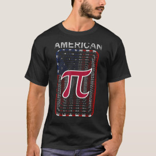 Pi Day American Flag Patriotic Math Nerd 3 14 July T-Shirt