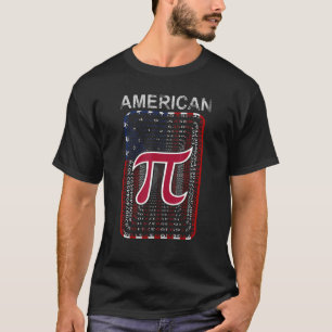 Pi Day American Flag Patriotic Math Nerd 3 14 July T-Shirt