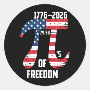 Pi Day American Flag Patriotic Math Nerd Geek 314 Classic Round Sticker