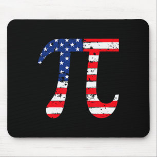 Pi Day American Flag Patriotic Math Nerd Geek 3.14 Mouse Pad