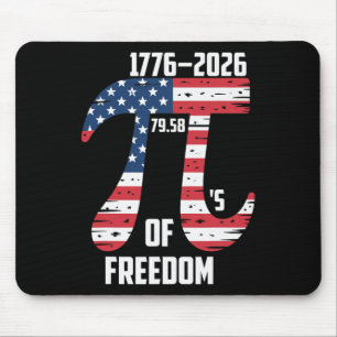 Pi Day American Flag Patriotic Math Nerd Geek 3.14 Mouse Pad