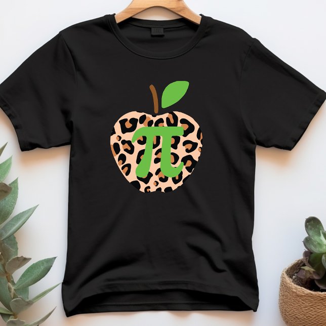 Pi Day Apple Leopard Math Geek Green Teacher T-Shirt (Creator Uploaded)