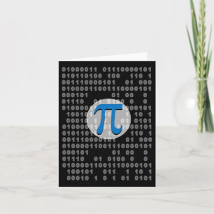 Pi Day Ascii Binary Code 3.14 Pi Symbol Math Nerd  Card