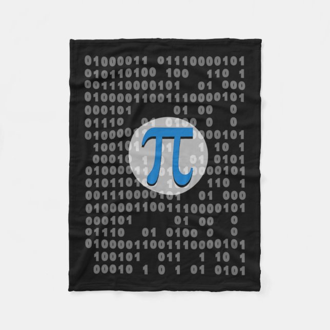 Pi Day Ascii Binary Code 3.14 Pi Symbol Math Nerd  Fleece Blanket (Front)