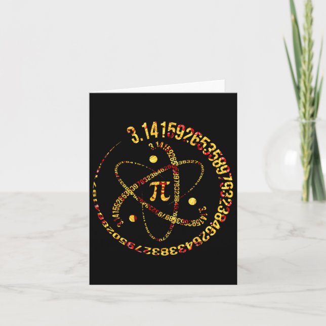 Pi Day Atom Pi 3.14 Science Math Lover  Card (Front)