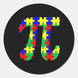 Pi Day Autism Awareness For Teacher Men Women Kids Classic Round Sticker