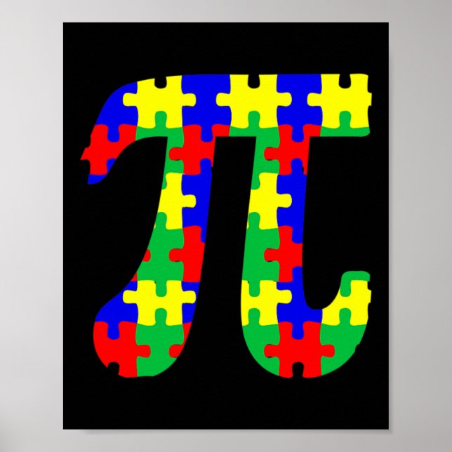 Pi Day Autism Awareness For Teacher Men Women Kids Poster (Front)