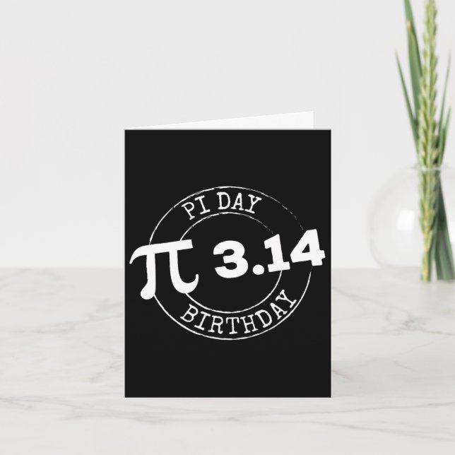 Pi Day Birthday 3 14 March 14 Math Nerd Geeky Gift Card (Front)