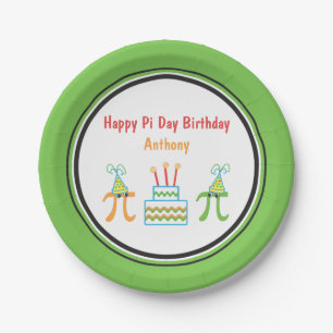 Pi Day Birthday Add Name Paper Plate