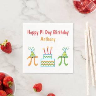Pi Day Birthday Personalised Paper Napkins