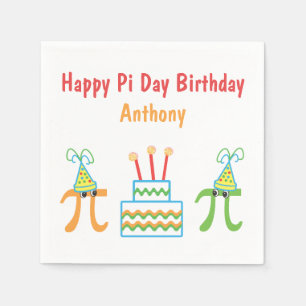 Pi Day Birthday Personalised Paper Napkins