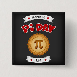 Pi Day Chalkboard, March 14,  15 Cm Square Badge