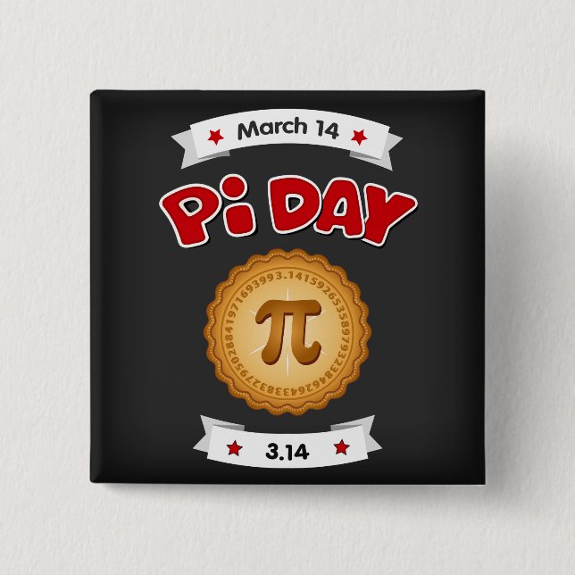 Pi Day Chalkboard, March 14,  15 Cm Square Badge (Front)