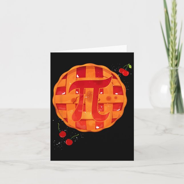 Pi Day Cherry Pie Math Teacher Funny Thanksgiving  Card (Front)