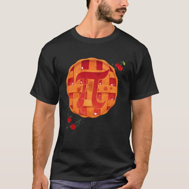 Pi Day Cherry Pie Math Teacher T-Shirt (Front)