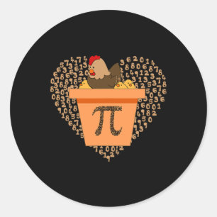 Pi Day Chicken Pot Pi Pie Math 3.14 Classic Round Sticker