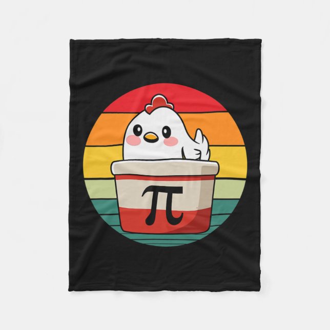 Pi Day Chicken Pot Pie Funny Math Teacher Nerd Gee Fleece Blanket (Front)