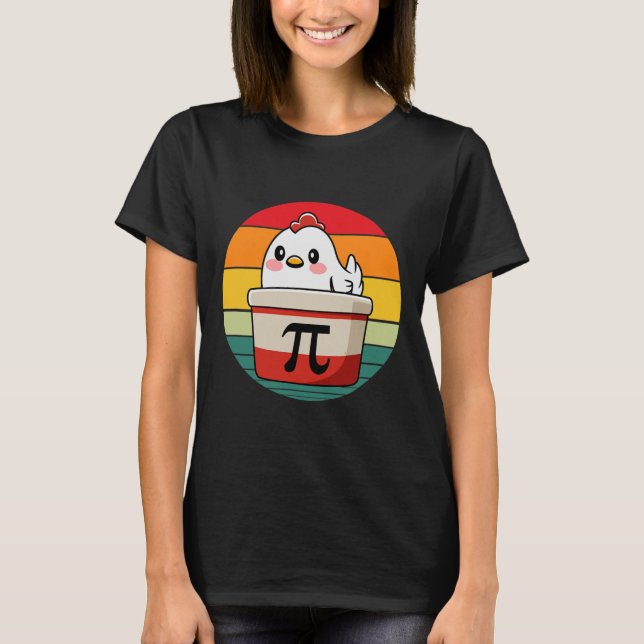 Pi Day Chicken Pot Pie Funny Math Teacher Nerd Gee T-Shirt (Front)