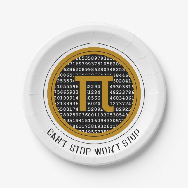 Pi Day Circle Design Paper Plate (Front)