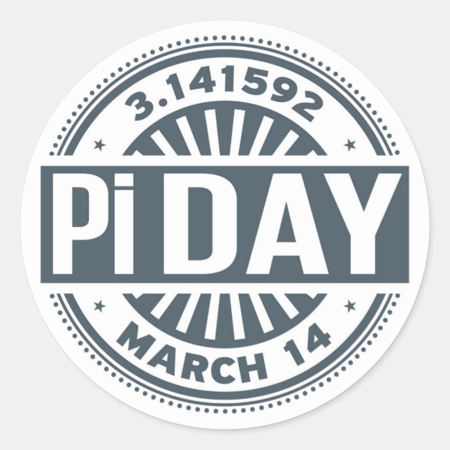 Pi-Day Classic Round Sticker (Front)