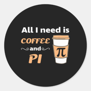 Pi Day Coffee Lover Math Geometry Calculus Trigono Classic Round Sticker