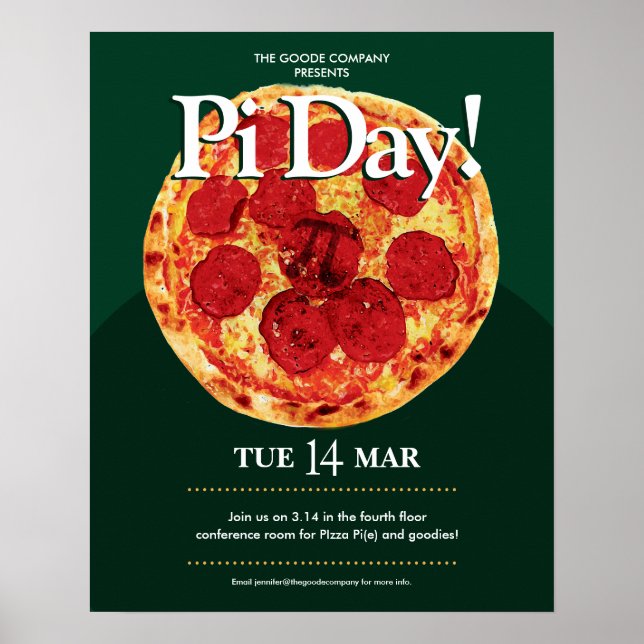 Pi Day Company Event | Pizza Party Poster (Front)