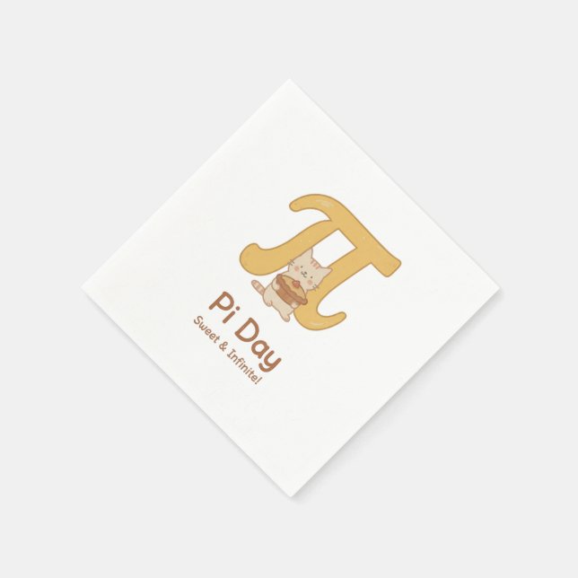 Pi Day Cute Cat Postcard – Sweet & Infinite | Math Napkin (Corner)