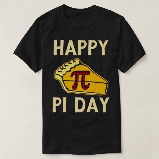 Pi Day Digits of Pi Buffalo Red Plaid Happy Pi Day T-Shirt (Design Front)
