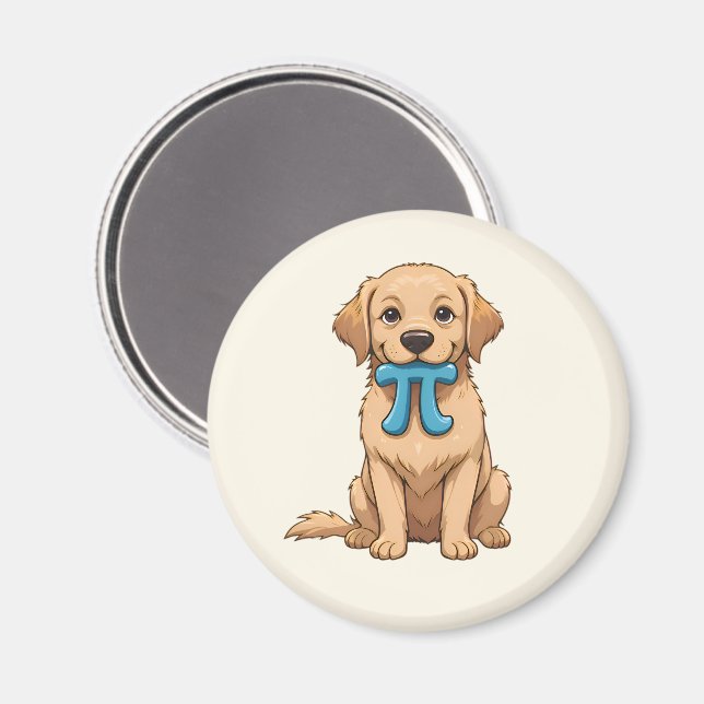 Pi Day Dog With Pi Symbol | Cute Pi Math Magnet (Front/Back)
