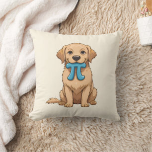 Pi Day Dog With Pi Symbol Happy Pi Day Cushion