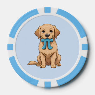Pi Day Dog With Pi Symbol Happy Pi Day Poker Chips