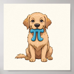 Pi Day Dog With Pi Symbol Happy Pi Day Poster