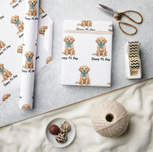 Pi Day Dog With Pi Symbol   Happy Pi Day Wrapping Paper