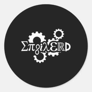 Pi Day Enginerd Engineer Mechanical Gear  Classic Round Sticker
