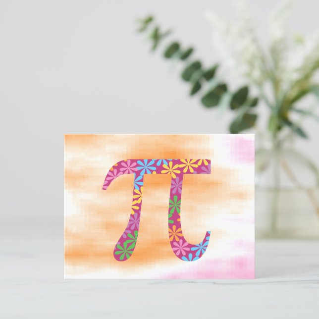 Pi Day Floral Spring Pi Symbol Postcard (Standing Front)