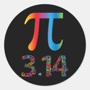 Pi Day For Women Kids Men Funny Gift Graphic Math Classic Round Sticker