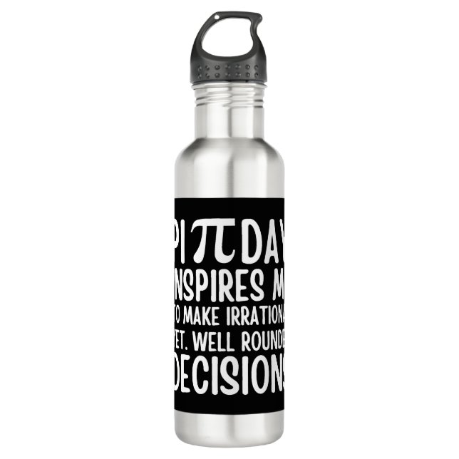 Pi Day Funny 710 Ml Water Bottle (Front)