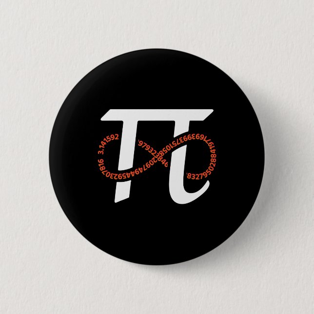 Pi Day Funny Infinity Numbers Geek Nerd Math Lover 6 Cm Round Badge (Front)