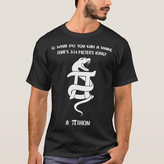 Pi Day Funny Math Joke Pi Thon Snake 3 T-Shirt (Front)