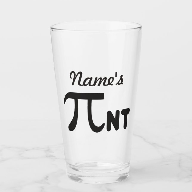 Pi Day Funny Pi-nt 2011 © Personalised Glass (Front)