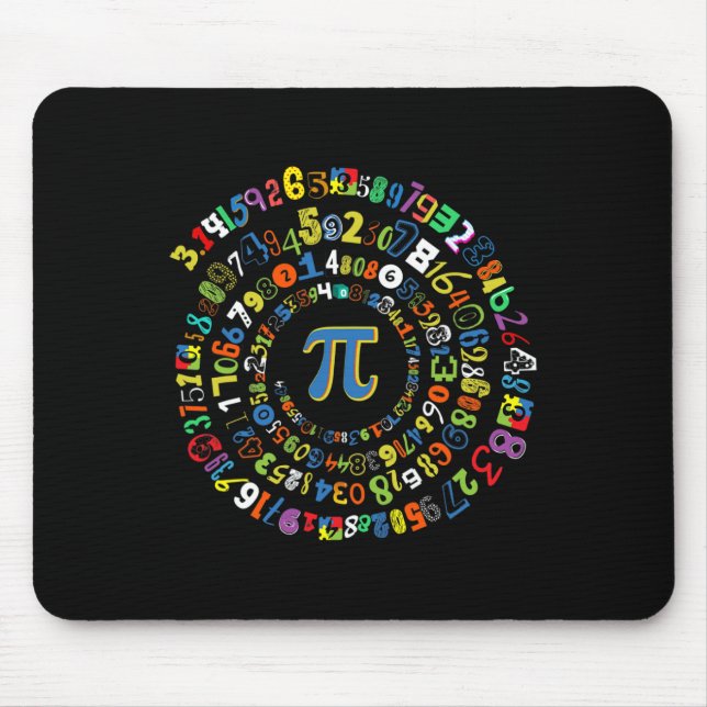 Pi Day Funny Spiral Math Geek Cool Mathematics Lov Mouse Pad (Front)
