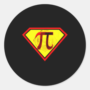 Pi Day Funny Superhero Costume Classic Round Sticker